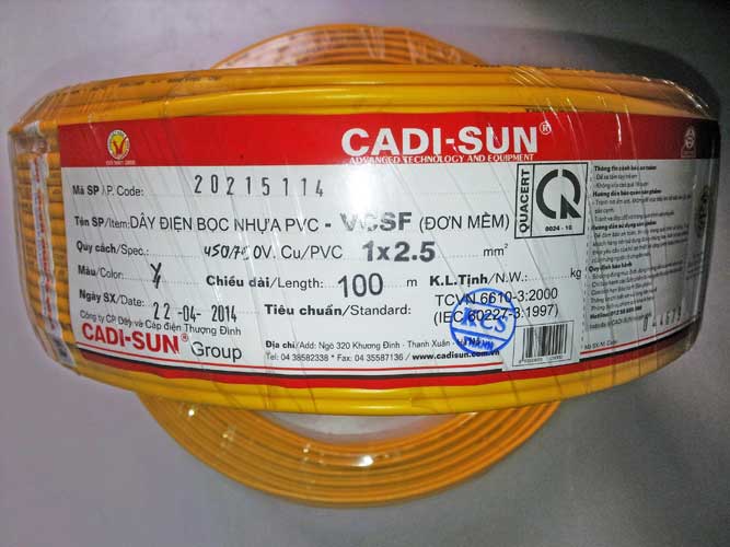 Dây điện Cadisun 1x2.5