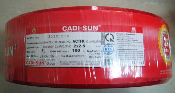 Dây điện Cadisun 2x2.5