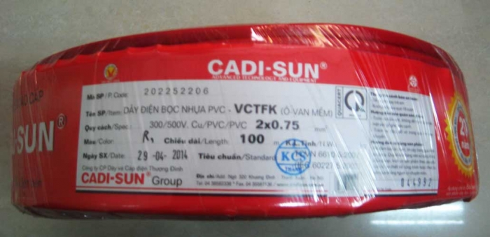 Dây điện Cadisun 2x0.75