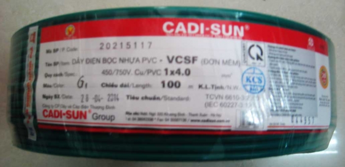 Dây điện Cadisun 1x4.0